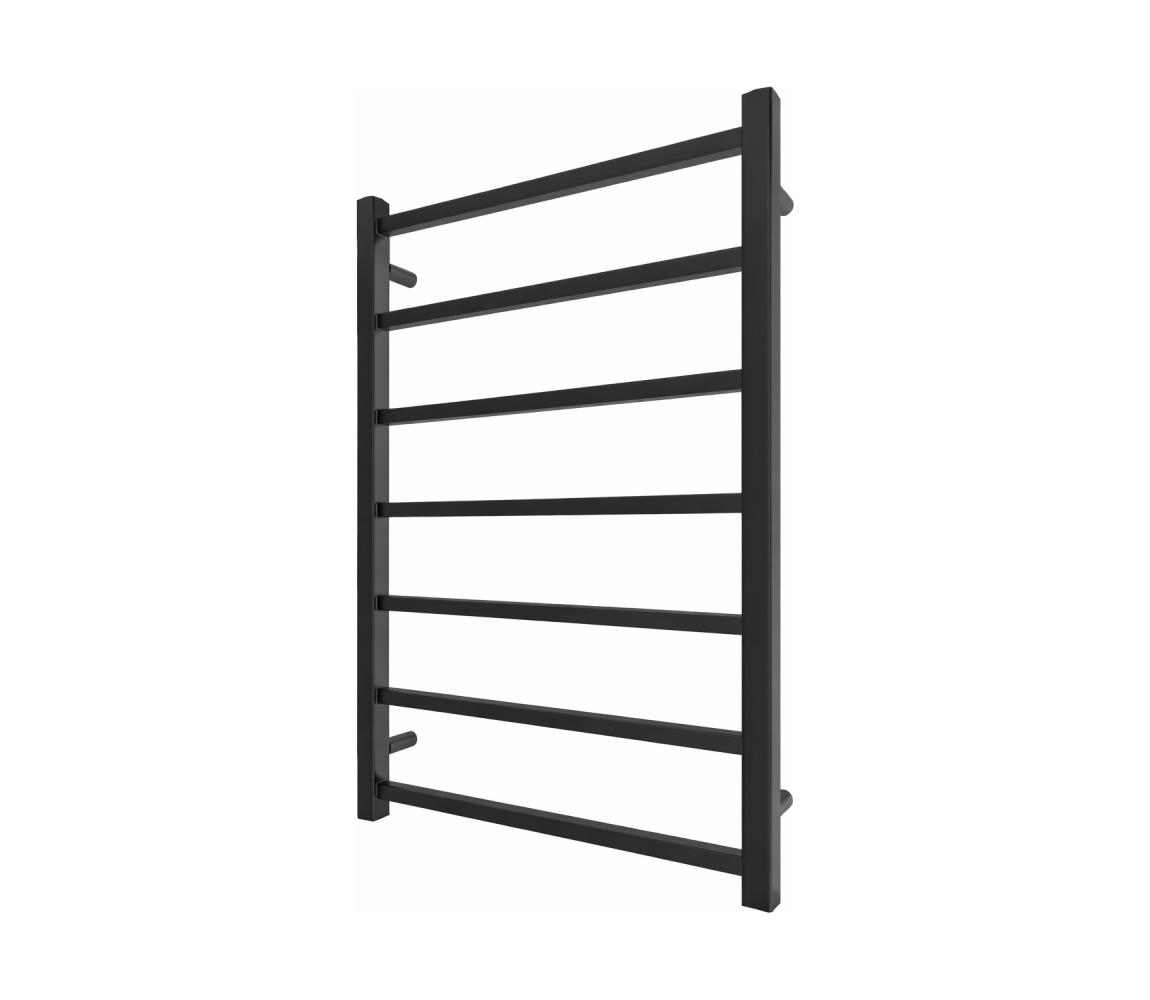 Mario-Radiators Kúpeľňový rebríkový radiátor INOX TOKIO 161W/230V 77x53 cm nerez/čierna 1.072.048844.BM