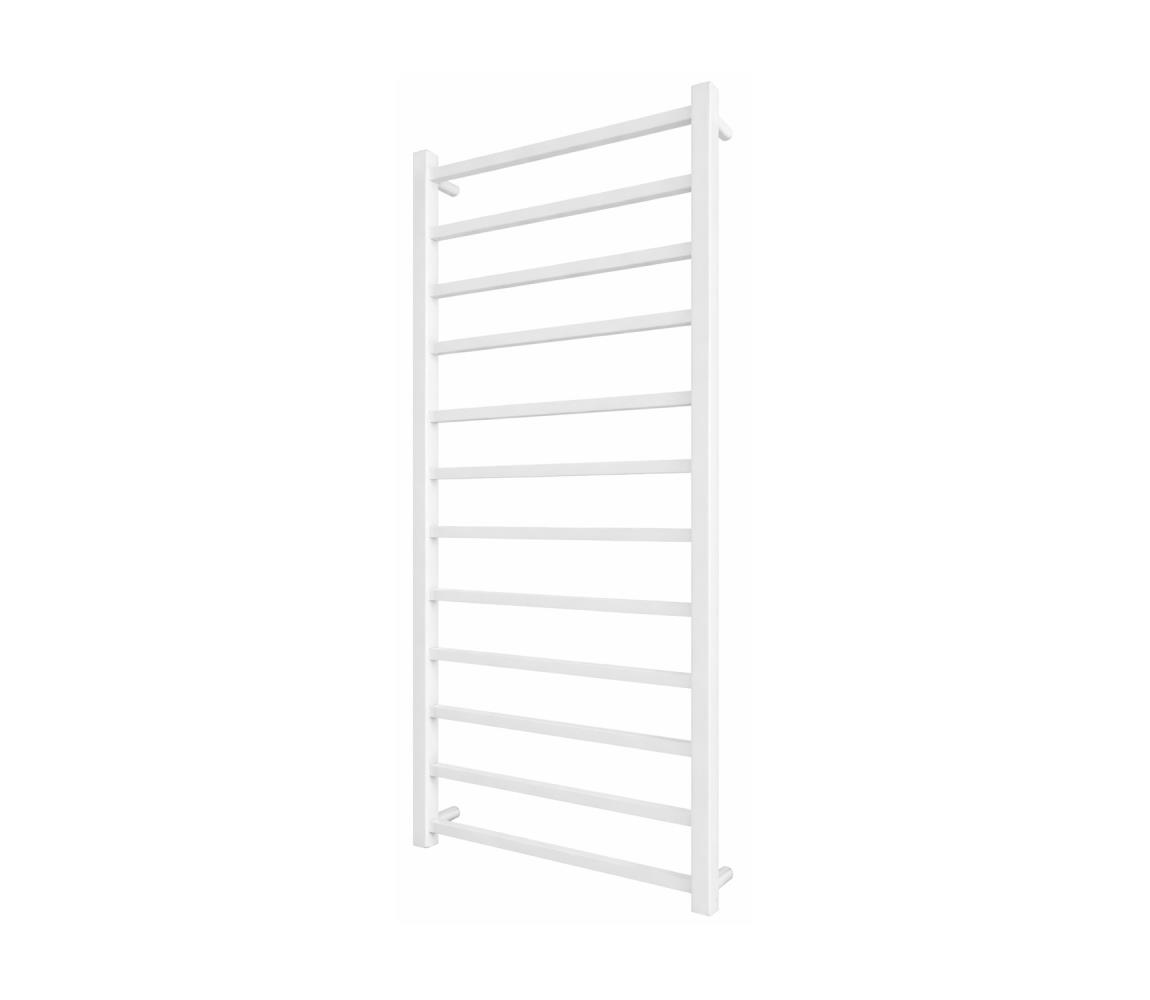 Mario-Radiators Kúpeľňový rebríkový radiátor INOX TOKIO 233W/230V 117x53 cm nerez/biela 1.137.047801.WM