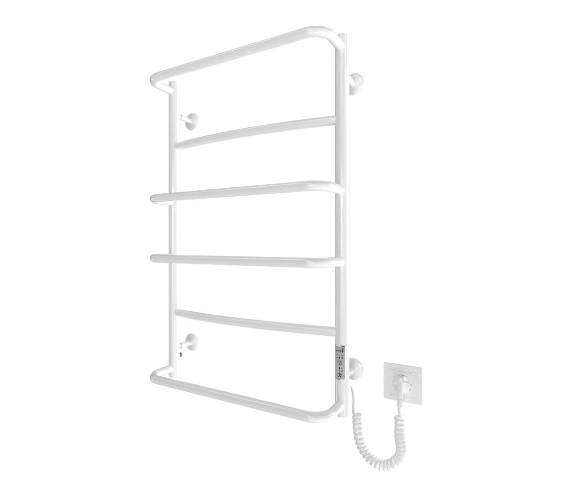 Mario-Radiators Kúpeľňový rebríkový radiátor LUX 105W/230V 81x52 cm nerez/biela pravý 2.3.0315.10.WM