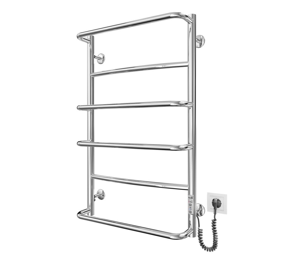 Mario-Radiators Kúpeľňový rebríkový radiátor LUX 105W/230V 81x52 cm nerez/lesklý chróm pravé prevedenie 2.3.0315.10.P