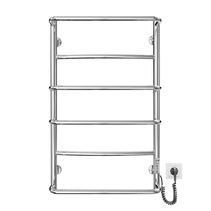 Kúpeľňový rebríkový radiátor LUX 105W/230V 81x52 cm nerez/lesklý chróm pravé prevedenie