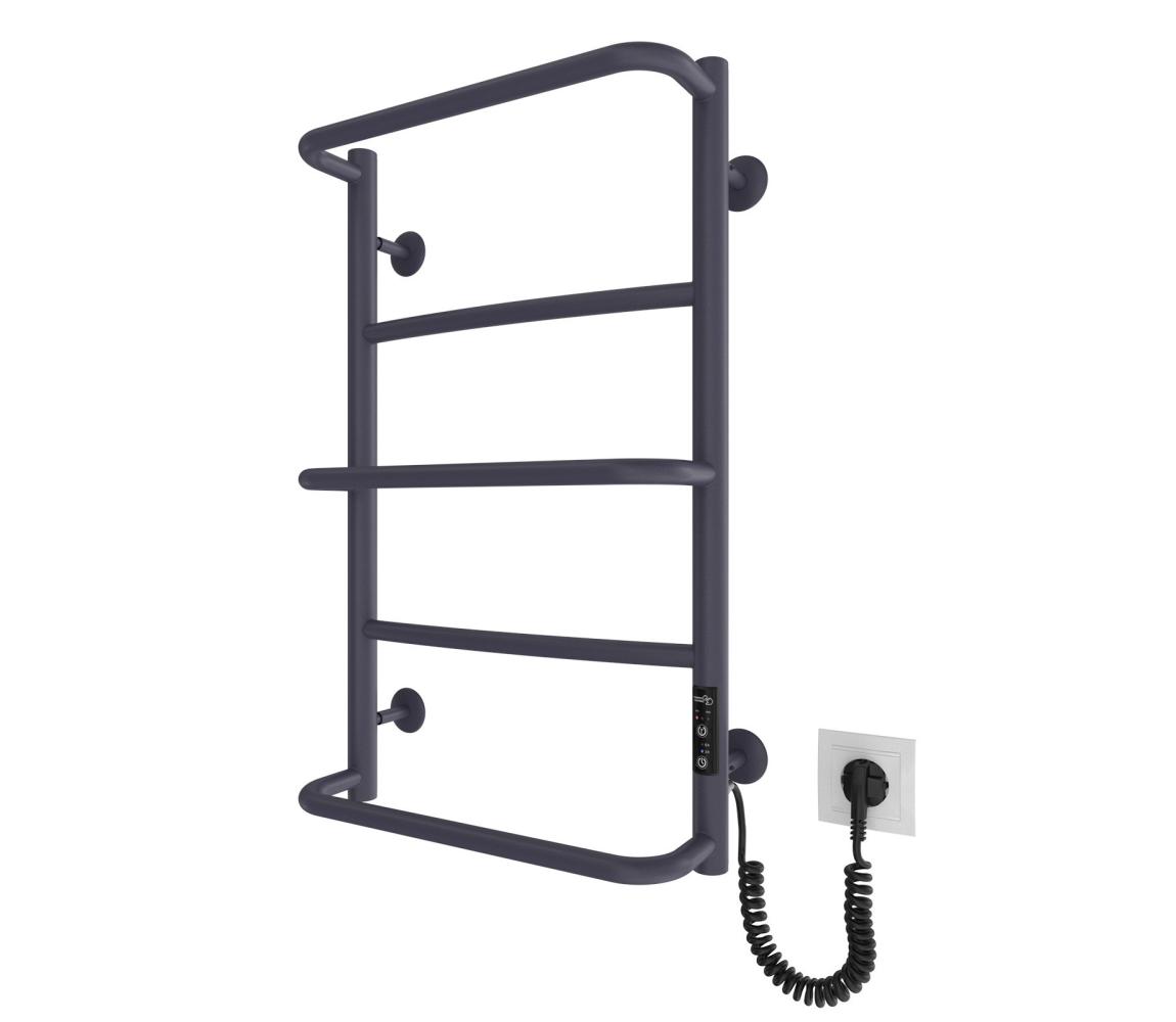Mario-Radiators Kúpeľňový rebríkový radiátor LUX 65W/230V 66x42 cm nerez/antracit pravý 2.9.047505.GR