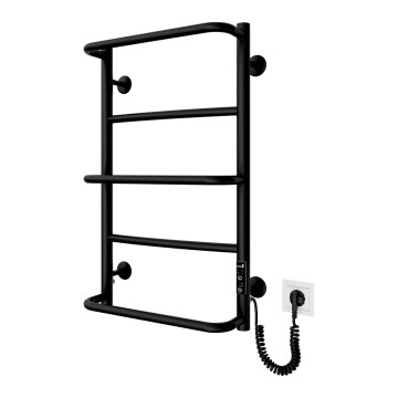 Kúpeľňový rebríkový radiátor LUX 65W/230V 66x42 cm nerez/čierna pravá