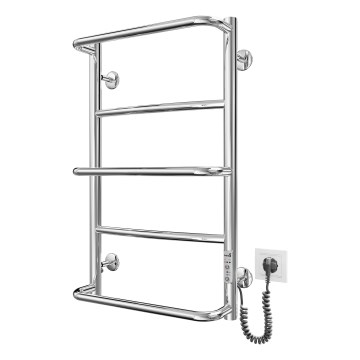 Kúpeľňový rebríkový radiátor LUX 65W/230V 66x42 cm nerez/lesklý chróm pravostranný