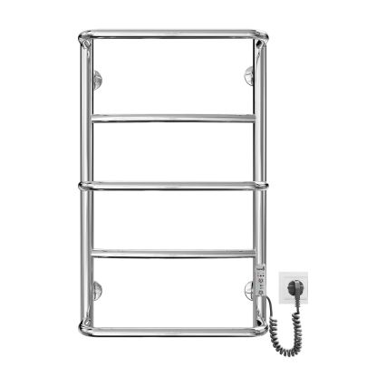 Kúpeľňový rebríkový radiátor LUX 65W/230V 66x42 cm nerez/lesklý chróm pravostranný