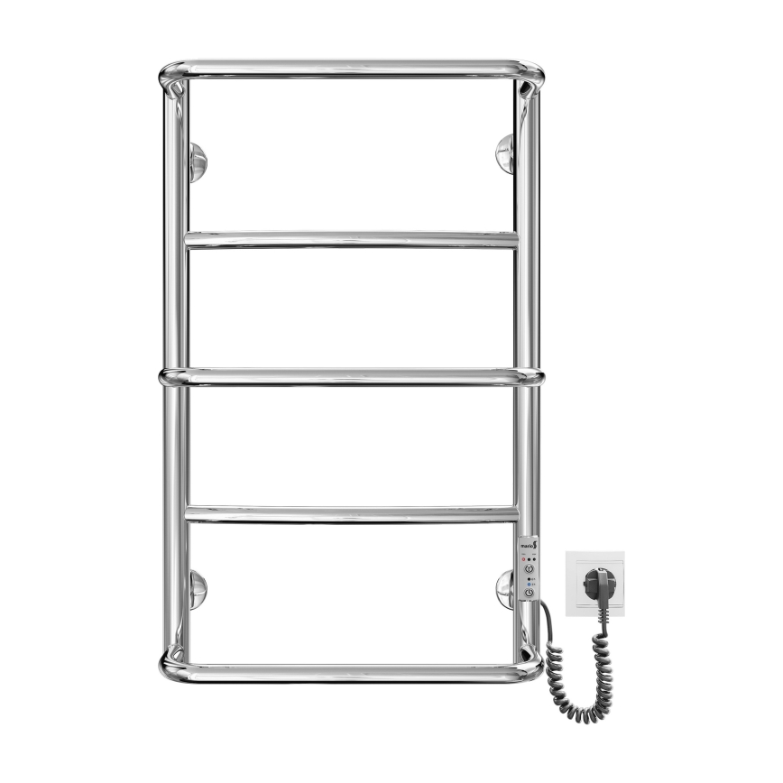 Kúpeľňový rebríkový radiátor LUX 65W/230V 66x42 cm nerez/lesklý chróm pravostranný