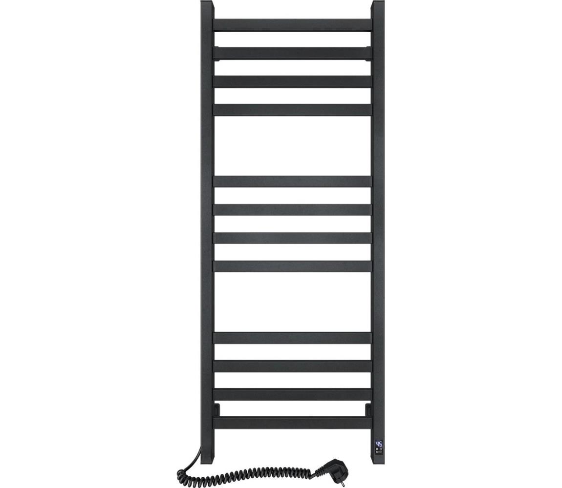 Navin Kúpeľňový rebríkový radiátor s termostatom AVANGARD 227W 120x48cm čierny ľavý 12-228153-4812