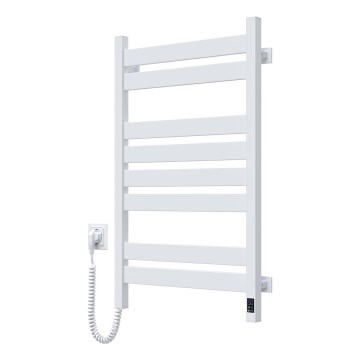 Kúpeľňový rebríkový radiátor s termostatom LARGO 432 W/230 V 80,6 cm IP44 biely ľavý hranatý