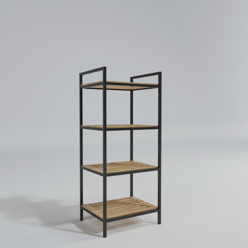 Kúpeľňový regál STRALSUND 110x45 cm dub/čierna