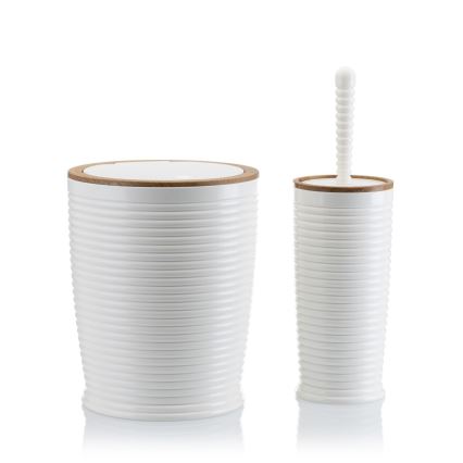 Kúpeľňový set CAROL 5 ks biela/hnedá