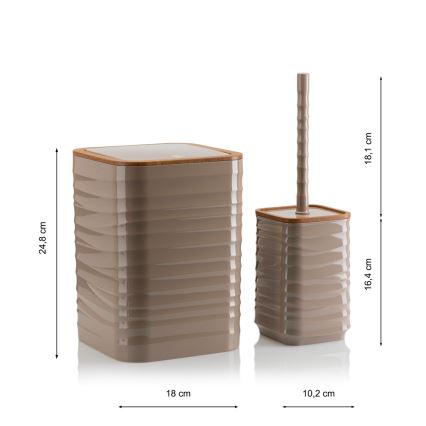Kúpeľňový set WAVE 5 ks béžová/hnedá