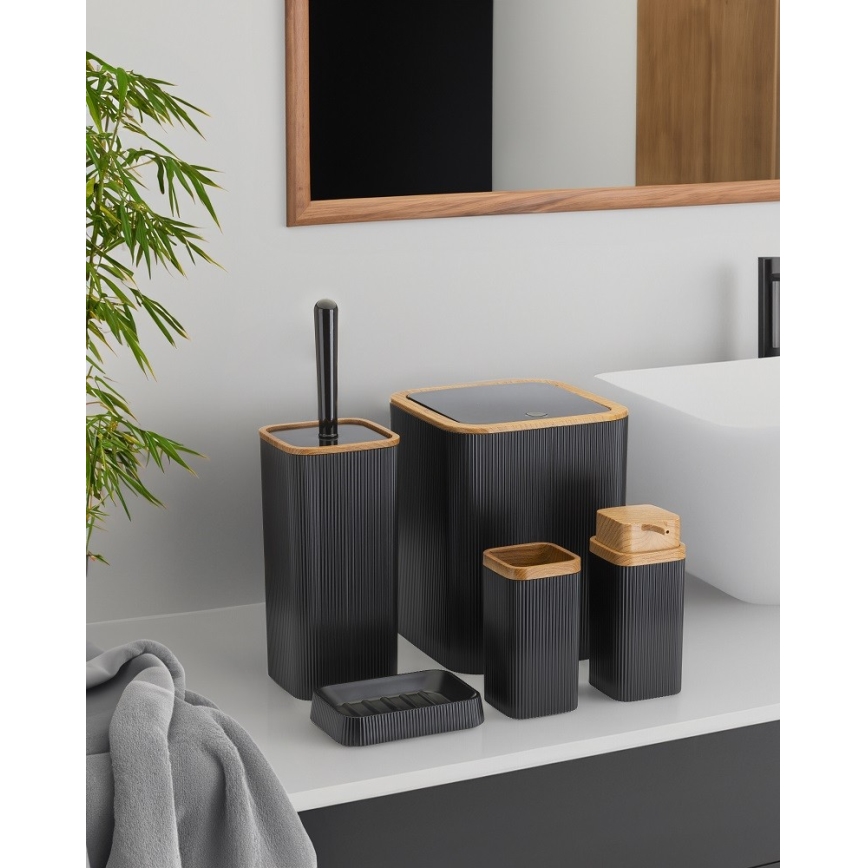 Kúpeľňový set ZOYA 5 ks čierna/hnedá