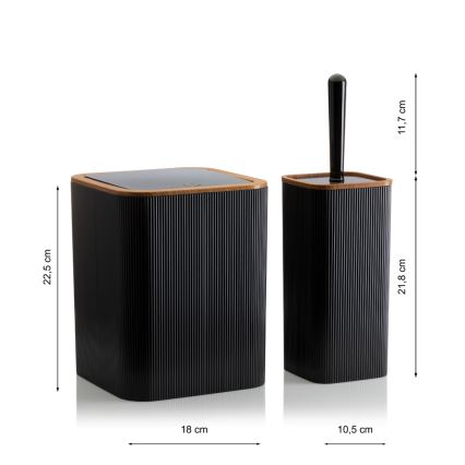 Kúpeľňový set ZOYA 5 ks čierna/hnedá