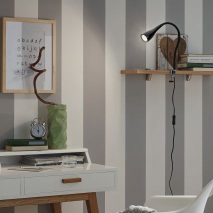 Lampa s klipom 1xGU10/3W/230V čierna