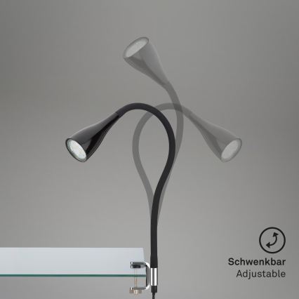 Lampa s klipom 1xGU10/3W/230V čierna
