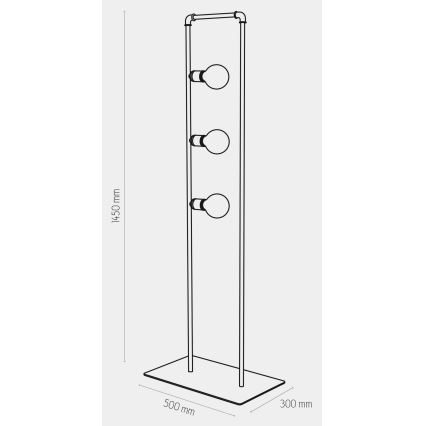 Lampa stojacia HYDRIA 3xE27/60W/230V čierna