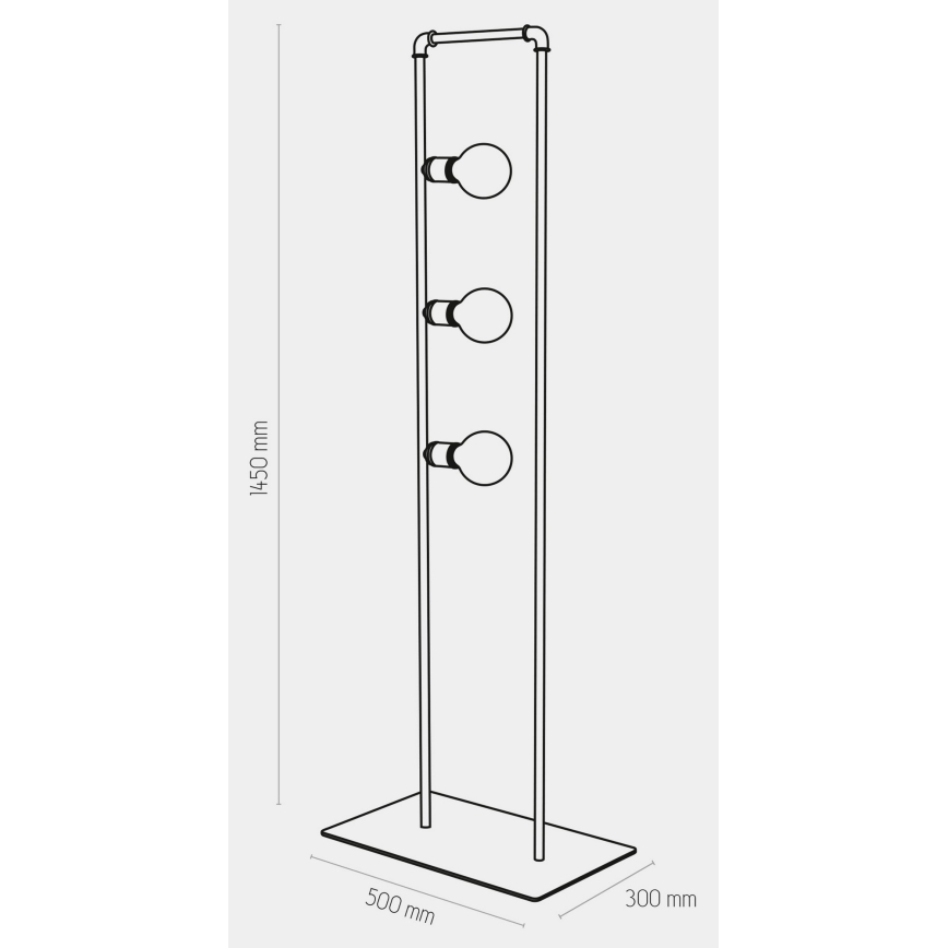 Lampa stojacia HYDRIA 3xE27/60W/230V čierna