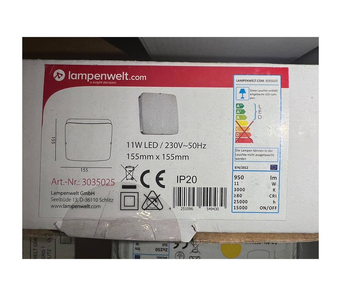 Lampenwelt Lampenwelt - LED Nástenné svietidlo LED/11W/230V