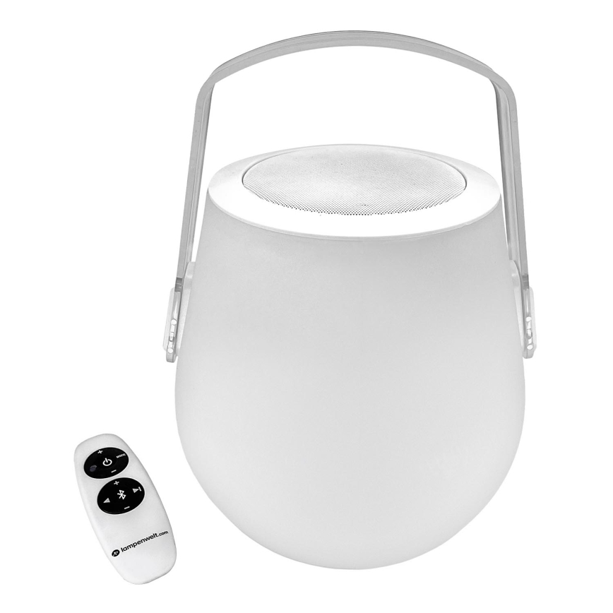 Lampenwelt - LED RGB Stmievateľná stolná lampa s reproduktorom LED/3W/3,7V Bluetooth 2000 mAh IP44 + diaľkové ovládanie