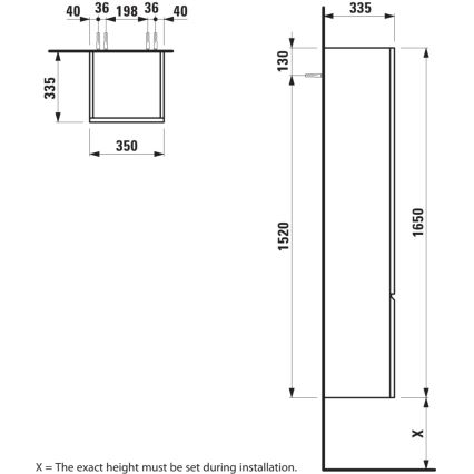 LAUFEN H4831220954791 - Kúpeľňová skrinka PRO 165 cm dub