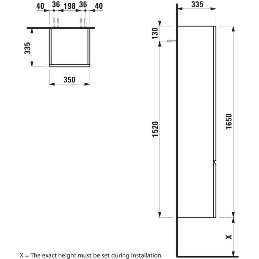LAUFEN H4831220954791 - Kúpeľňová skrinka PRO 165 cm dub