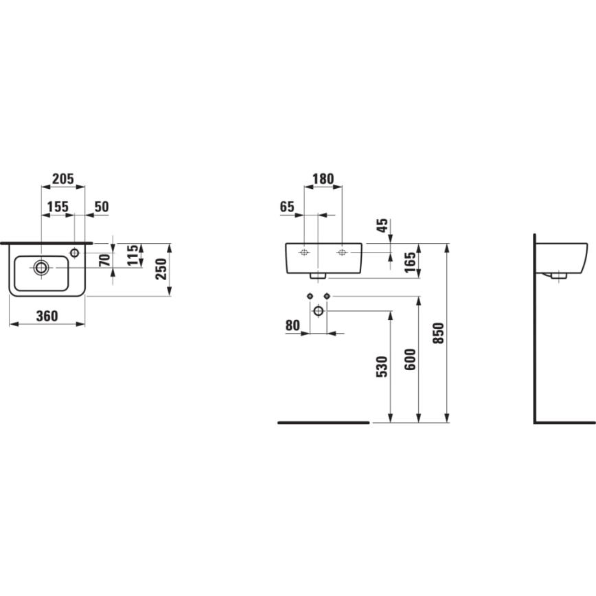 LAUFEN H8169550001061 - Závesné umývadlo PRO 36x25 cm keramika/biela