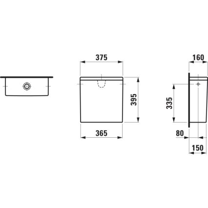 LAUFEN H8299520009721 - Splachovacia nádržka PRO bočný prívod keramika/biela
