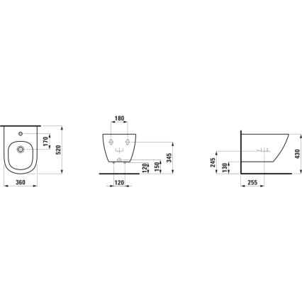 LAUFEN H8300810003021 - Závesný bidet LUA keramika/biela
