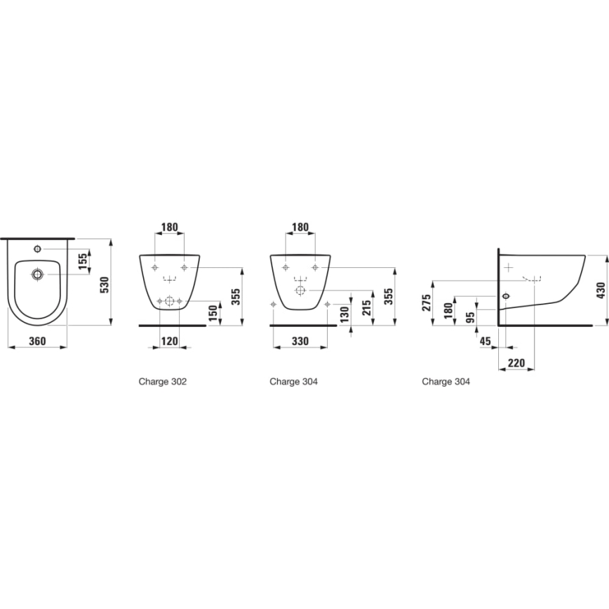 LAUFEN H8309520003021 - Závesný bidet PRO keramika/biela