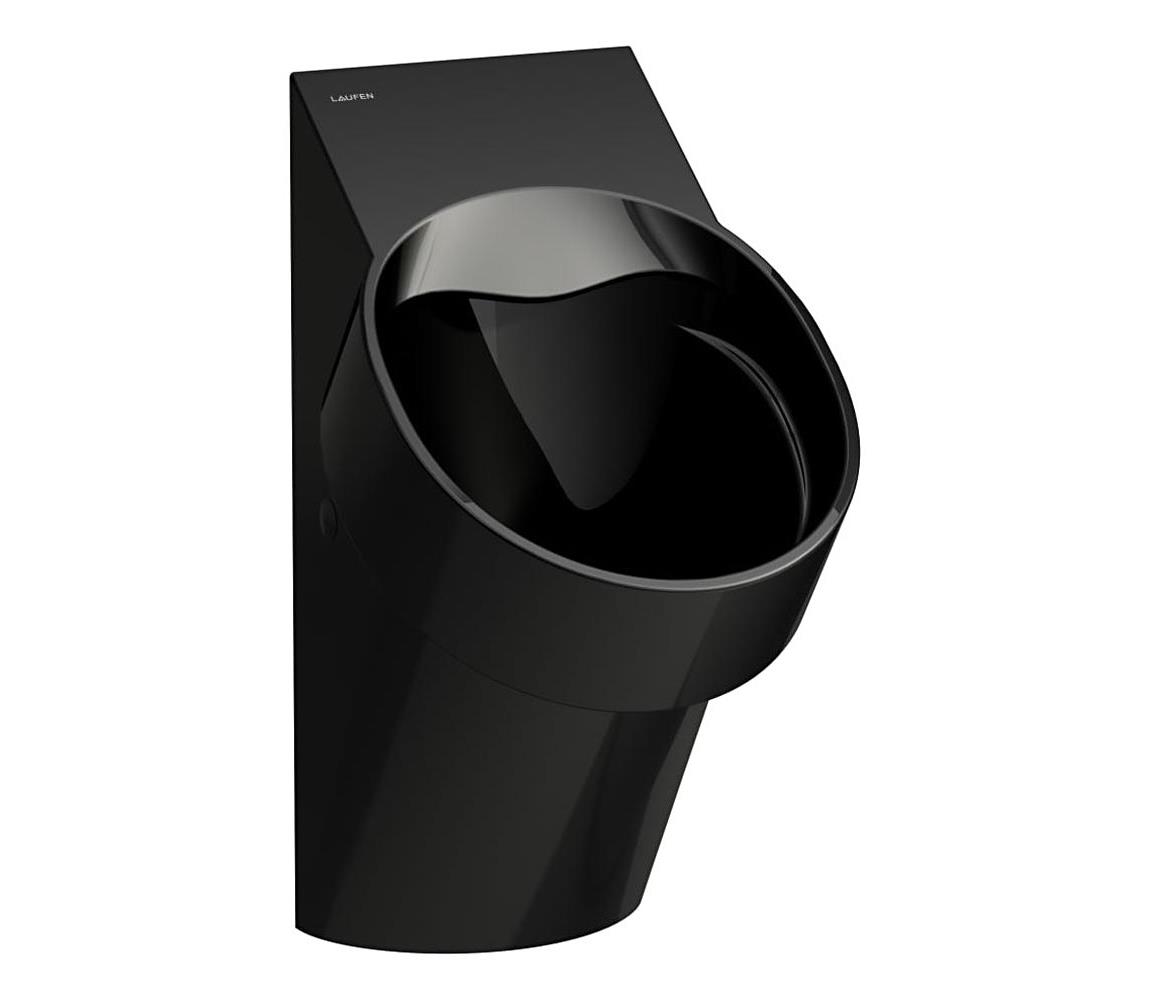 LAUFEN H8402850200001-Pisoár VAL zadný prívod, zadný odpad keramika/lesklá čierna H8402850200001
