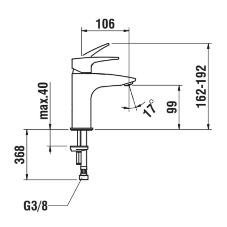 LAUFEN HF500702428000 - Umývadlová batéria LAURIN 16,2 cm titánová matná čierna