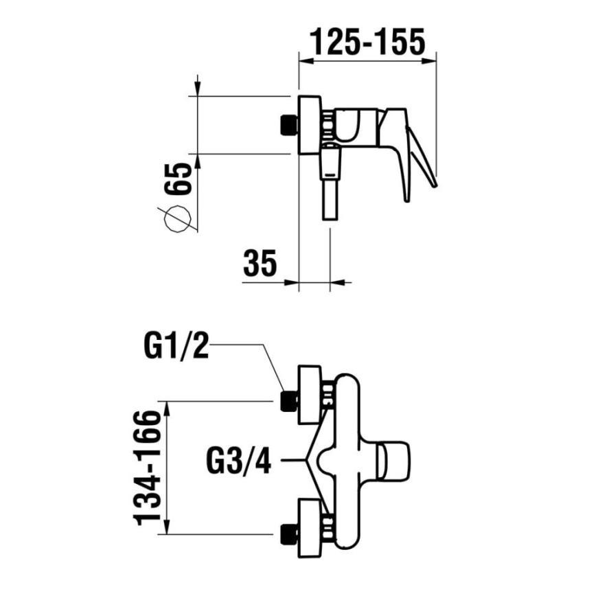 LAUFEN HF500750100600 - Sprchová sada s batériou LAURIN lesklý chróm