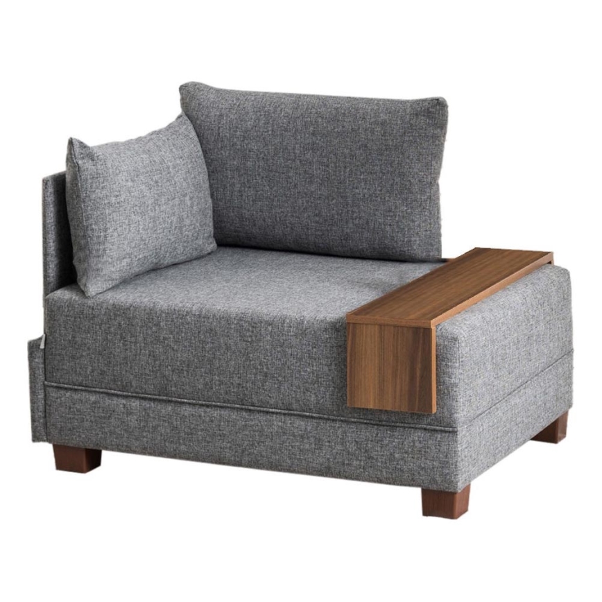 Ľavé rohové kreslo TULA, šedé