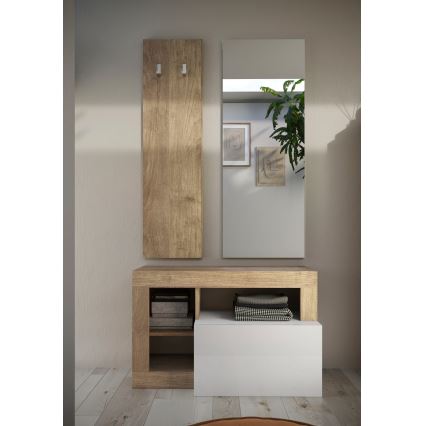 Lavica LENOR 91x209 cm biela/hnedá