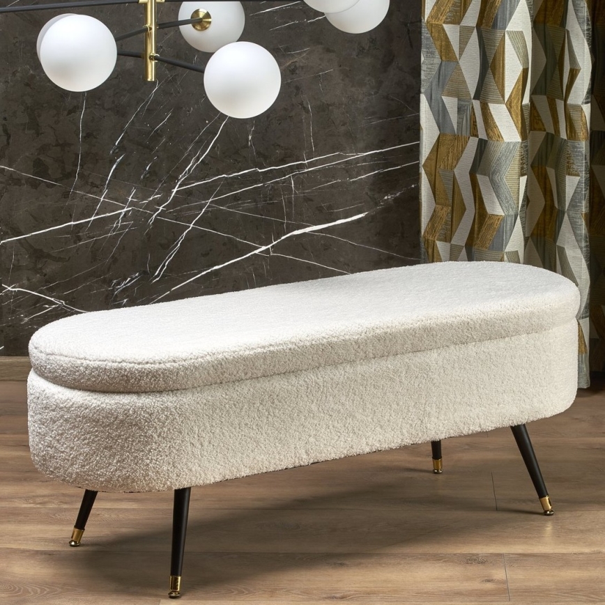 Lavica s úložným priestorom AVEIRO 46x120 cm biela