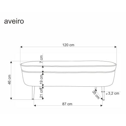 Lavica s úložným priestorom AVEIRO 46x120 cm biela
