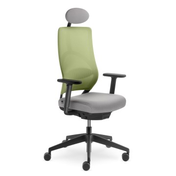 LD Seating - Kancelárska stolička s opierkou hlavy ARCUS sivá/zelená