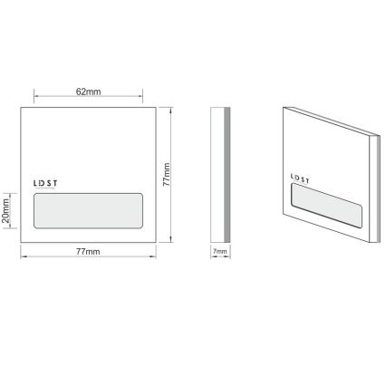 LDST AL-01-CB-BC5 - LED schodišťové svietidlo ALEX 5xLED/1,2W/230V lesklá čierna