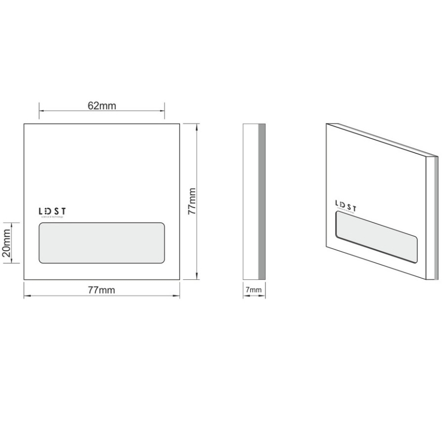 LDST AL-01-CB-BC5 - LED schodišťové svietidlo ALEX 5xLED/1,2W/230V lesklá čierna