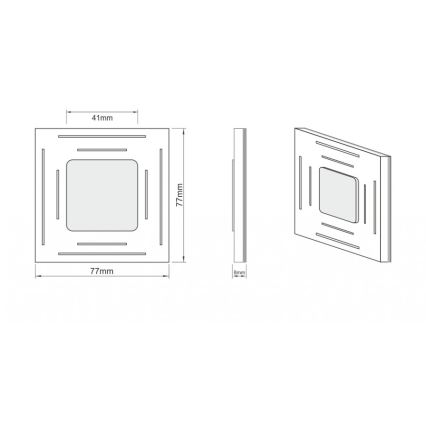 LDST SP-01-CB-BZ8- LED schodiskové svietidlo SPACE 8xLED/1,2W/230V lesklá čierna 6500K