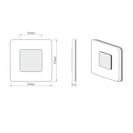 LDST SW-01-CB-BZ8 - LED schodišťové svietidlo SWIFT 8xLED/1,2W/230V lesklá čierna