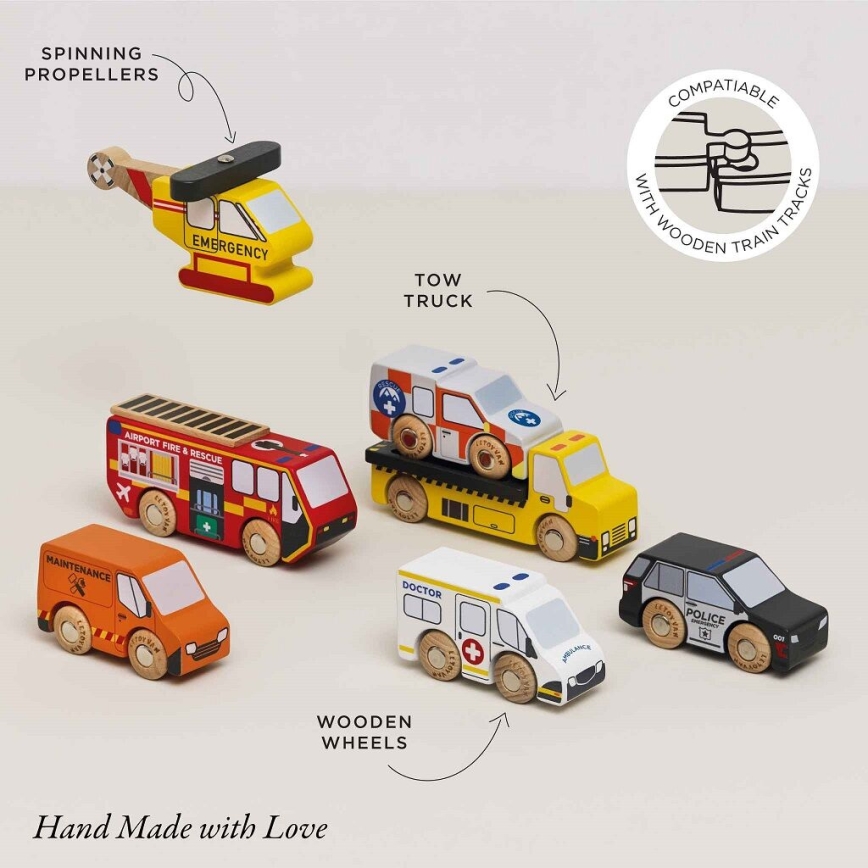 Le Toy Van - Set záchranných autíčok s vrtuľníkom