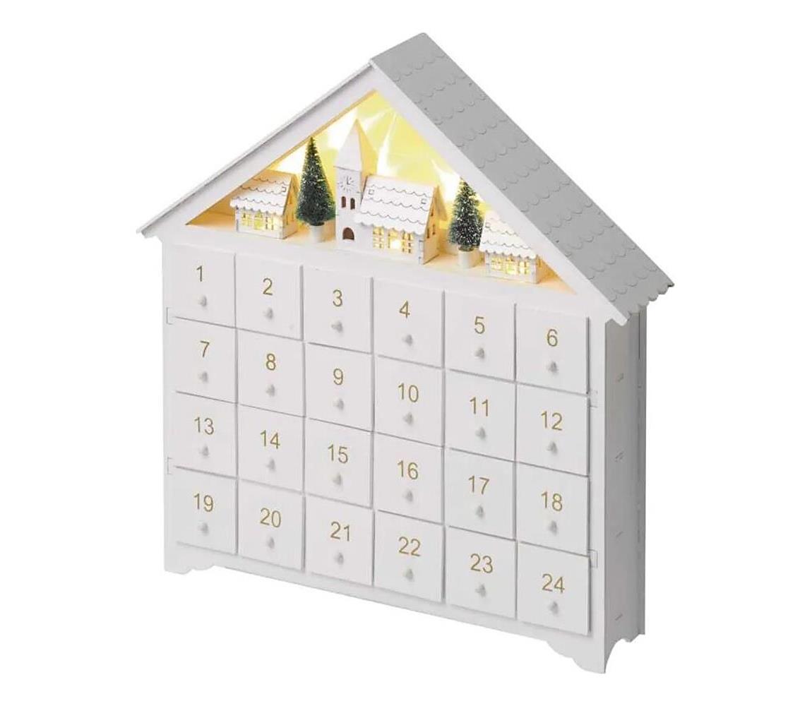 LED Adventný kalendár 8xLED/2xAA biela DCWW02