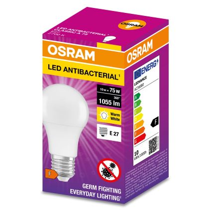 LED Antibakteriálna žiarovka  A75 E27/10W/230V 2700K - Osram