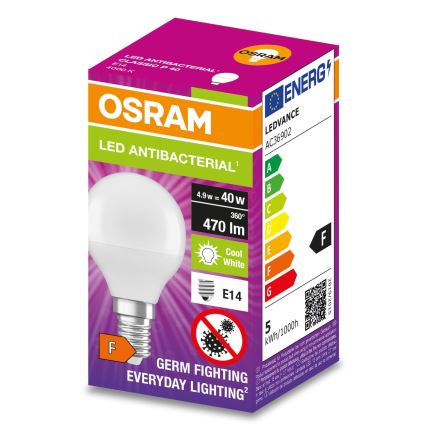 LED Antibakteriálna žiarovka P40 E14/4,9W/230V 4000K - Osram