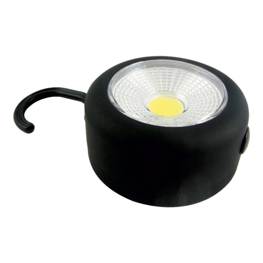 LED Baterka s háčikom a magnetom LED/3W/3xAAA