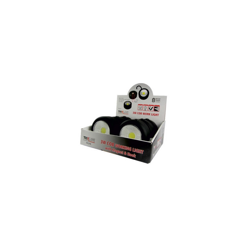 LED Baterka s háčikom a magnetom LED/3W/3xAAA