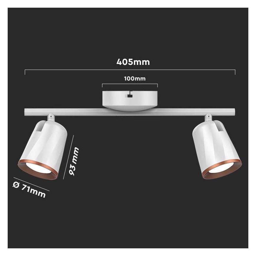 LED Bodové svietidlo 2xLED/5W/230V 3000K biela