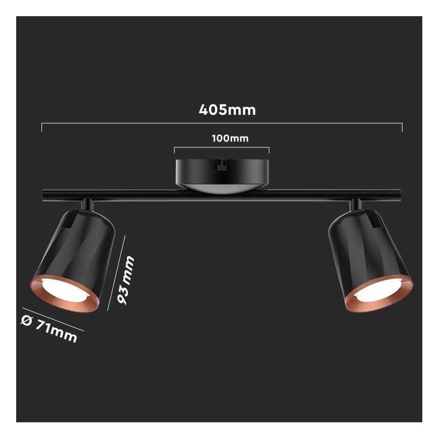 LED Bodové svietidlo 2xLED/5W/230V 4000K čierna