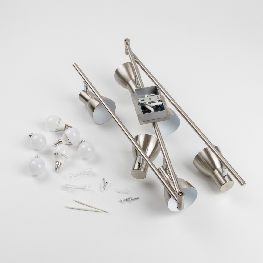 LED bodové svietidlo 6xE14/5W/230V matný chróm